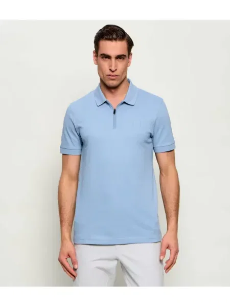 Tricou polo Boss Orange albastru