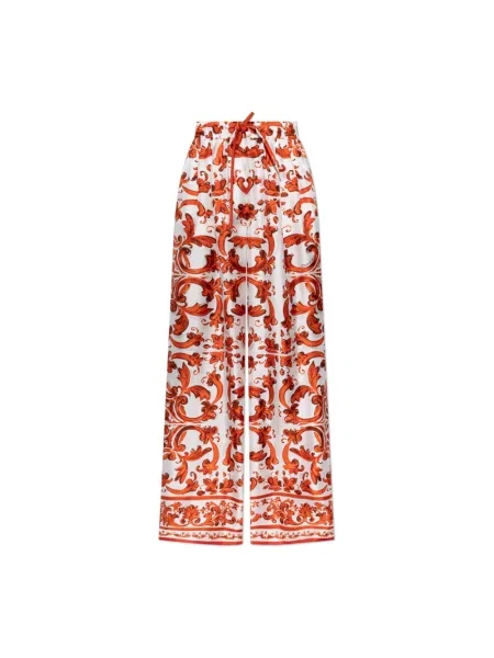 Spodnie Dolce And Gabbana z nadrukiem czerwone