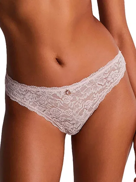 Кружевные трусики слипы бежеві