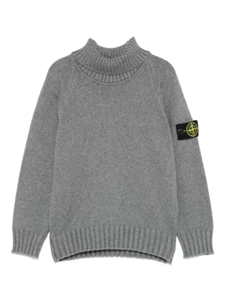 Sweter z golfem dziecięcy Stone Island szary
