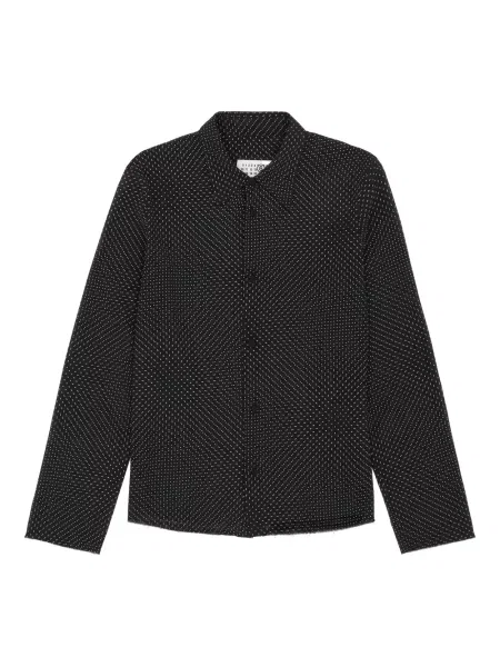 Дълго риза Mm6 Maison Margiela на точки черно