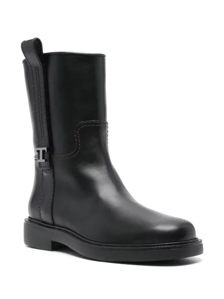 Botine Tod's din piele biker negru