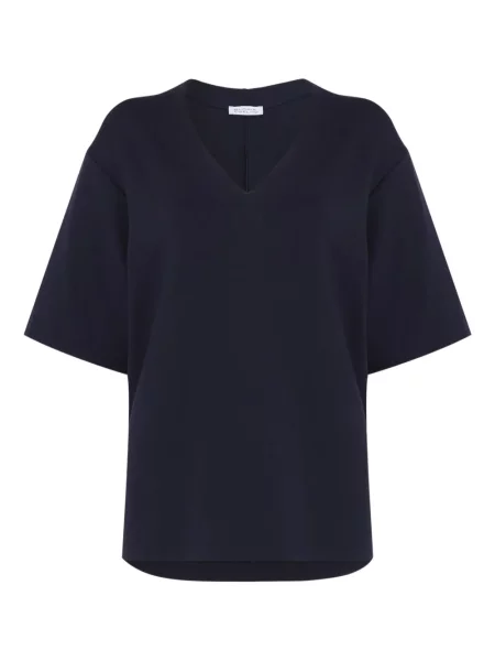 Krótki top Gloria Coelho z dekoltem w serek niebieski