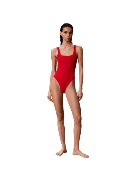 Costum de baie întregi Calvin Klein Jeans roșu