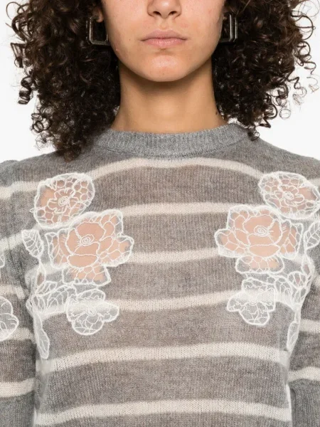 Pulover Twinset cu dungi gri