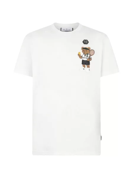 Tricou Philipp Plein cu decolteu rotund alb