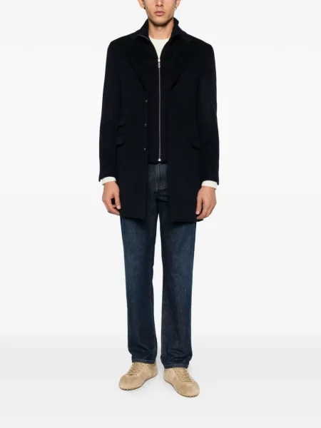 Μάλλινο παλτό Alberto Gozzi μπλε