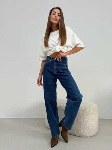 Прямі джинси ISSA Plus синій