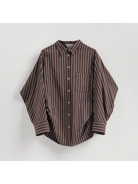 Reserved Csíkos ing sötétbarna