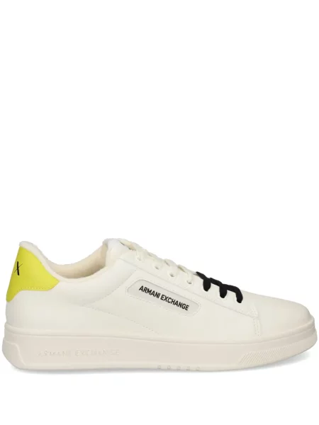 Sneakerși Armani Exchange din piele alb