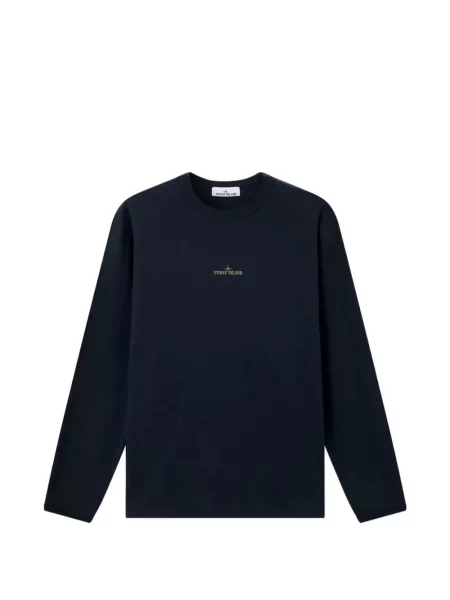 Lung tricou Stone Island cu imagine albastru