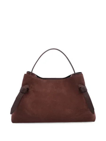 Geantă shopper Yuzefi din piele de căprioară maro