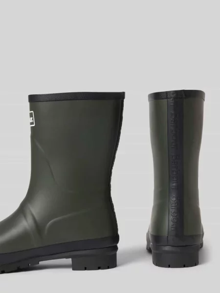 Kozaki z detalem z logo model Banbury Mid Welly' Barbour oliwkowe