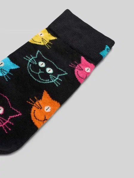 Skarpety z wyhaftowanym motywem model ‘Kitten’ Happy Socks granatowe