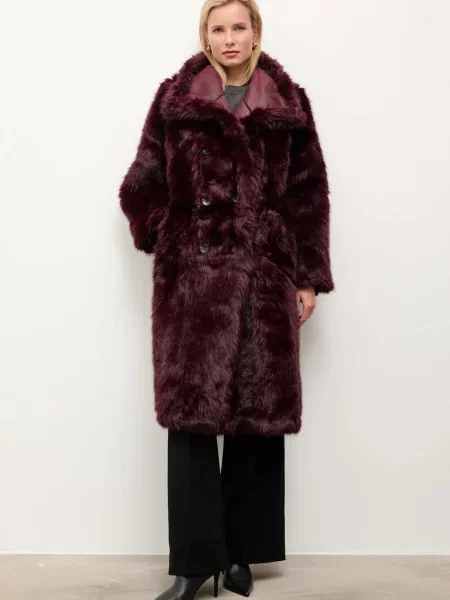 Answear.LAB płaszcz dwustronny bordowy