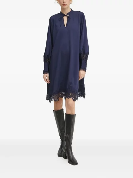 Rochie midi Bruuns Bazaar din dantelă până la genunchi de costum albastru
