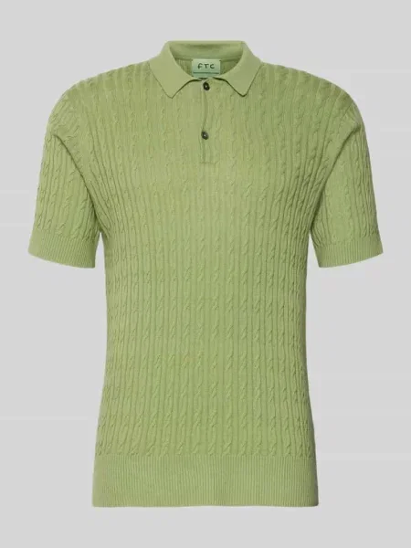 Sweter z krótkim rękawem o kroju slim fit z domieszką kaszmiru w imitacji dzianiny Ftc Cashmere zielony