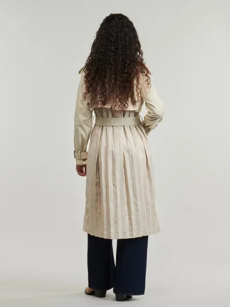 Palton Desigual plisat bej