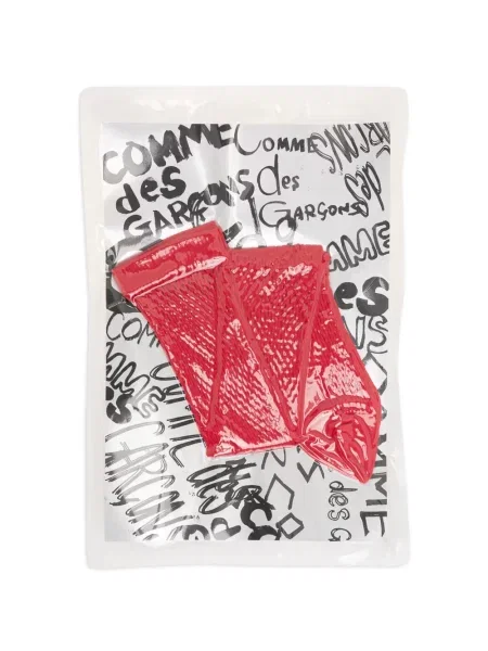 Șosete Comme Des Garçons cu nervuri cu autograf roșu