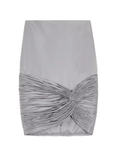 Fusta mini Valentino Garavani din satin gri