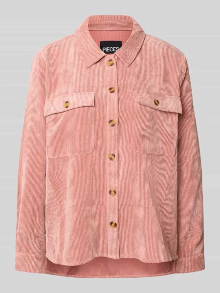 Bluzka koszulowa o luźnym kroju z imitacji sztruksu model ‘EFFI’ Pieces