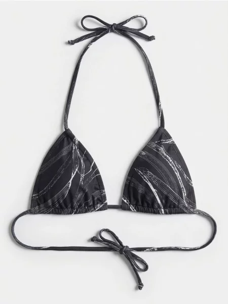 Трикутний Верх Бікіні із Зав’язками на Шиї та Спині чорний