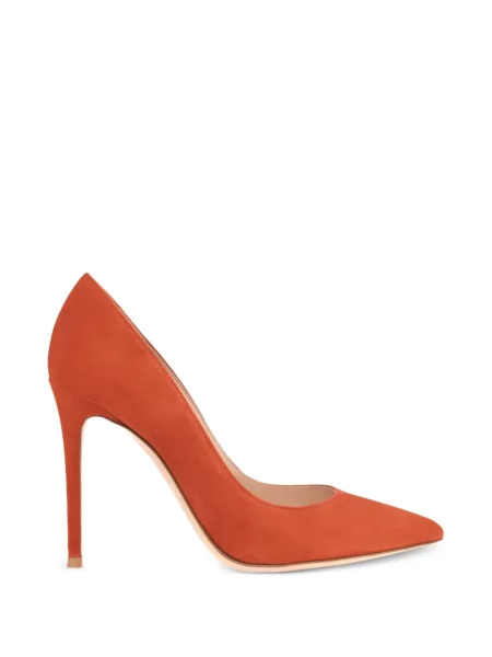 Pantofi cu toc Gianvito Rossi din piele de căprioară portocaliu