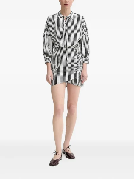 Mała sukienka koszulowa Sessun w paski garniturowa biała