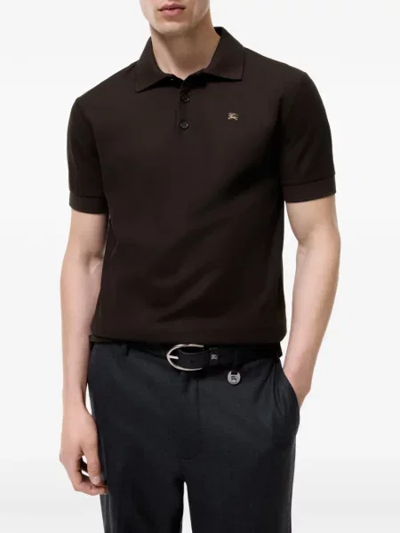 Tricou polo Burberry maro