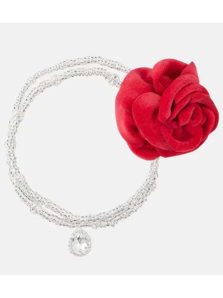 Colier Magda Butrym cu model floral argintiu