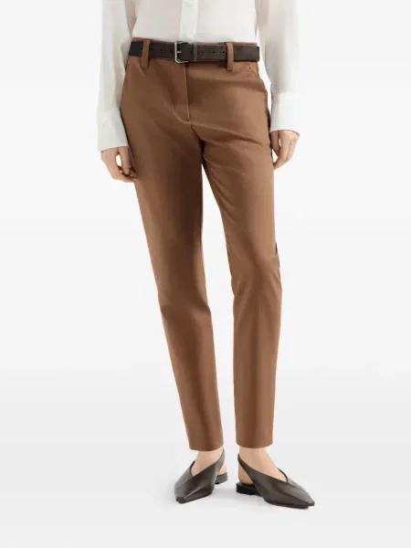 Pantaloni Brunello Cucinelli stretch maro