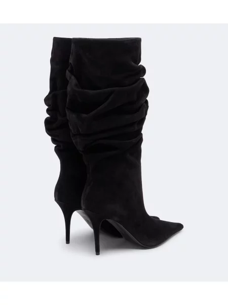 Botine Amina Muaddi din piele de căprioară negru
