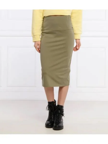 Superdry Fustă CLASSIC | high waist kaki