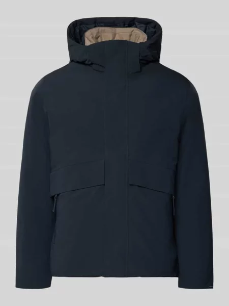 Kurtka z kapturem i z patką model LAMOON' Jack & Jones Premium granatowa