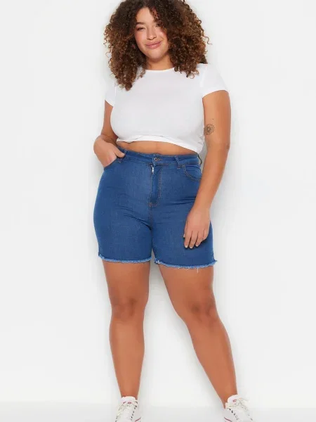 Pantaloni scurți Trendyol albastru