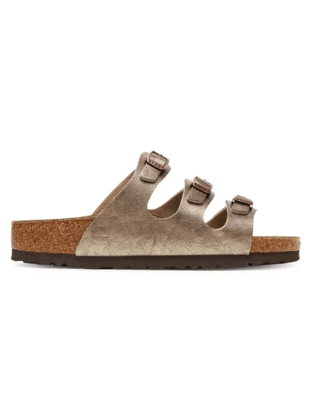 Klapki Birkenstock zamszowe brązowe
