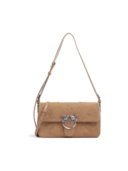 PINKO Torebki Kobieta ONE SIZE Zamsz Love One Slouchy Classic brązowy