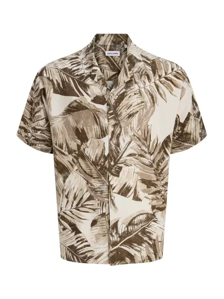 JACK & JONES Srajca JJEJEFF antracit / kamen / svetlo siva rjava