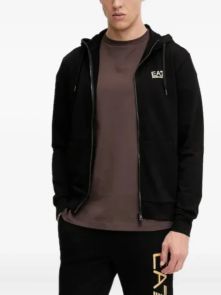Hanorac cu glugă Ea7 Emporio Armani negru