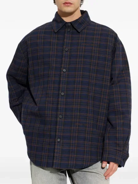 Kockás flanel ing Off-white fehér