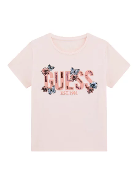 Guess Majica Regular Fit roza