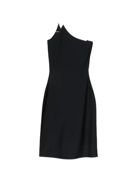 Rochie midi Coperni cu un umăr gol cu autograf negru