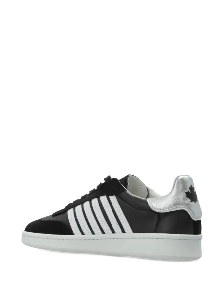 Ριγέ sneakers Dsquared2 με κορδόνια με δαντέλα μαύρο
