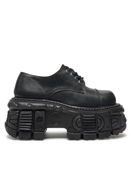 New Rock Kožne cipele CRUST NEGRO + TANK NEGRO crna