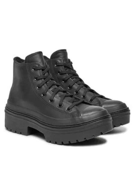 Converse Polokozačky Chuck Taylor All Star Lugged Heel Leather Platform černá