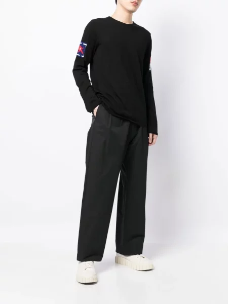 Megztinis Comme Des Garçons Shirt apvaliu kaklu juoda