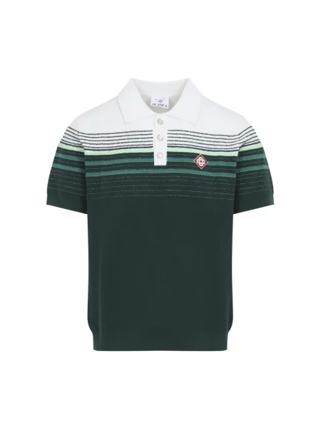 Dzianinowa koszulka polo Casablanca w paski z logo