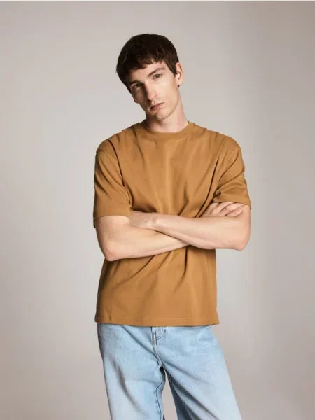 Reserved Tricou boxy din galben-muștar galben