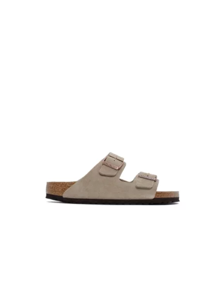 Klapki Birkenstock zamszowe szare
