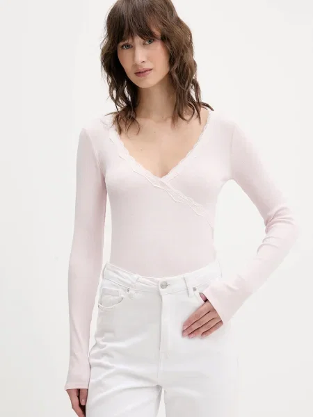 Hollister Co. Majica z dolgimi rokavi roza